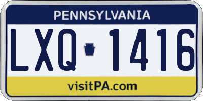 PA license plate LXQ1416