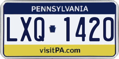 PA license plate LXQ1420