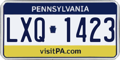 PA license plate LXQ1423