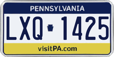 PA license plate LXQ1425