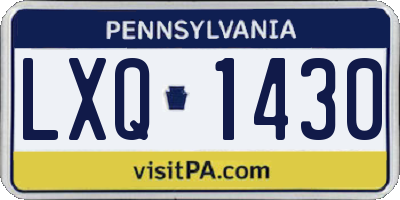 PA license plate LXQ1430