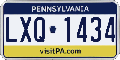 PA license plate LXQ1434