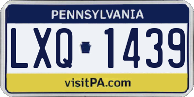 PA license plate LXQ1439