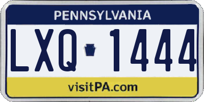 PA license plate LXQ1444