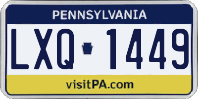 PA license plate LXQ1449