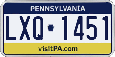 PA license plate LXQ1451