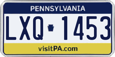 PA license plate LXQ1453