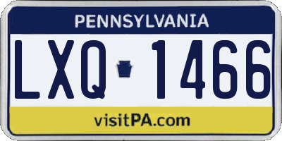 PA license plate LXQ1466