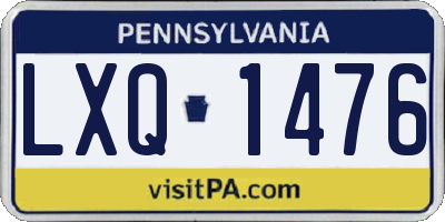 PA license plate LXQ1476