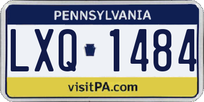 PA license plate LXQ1484