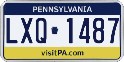 PA license plate LXQ1487