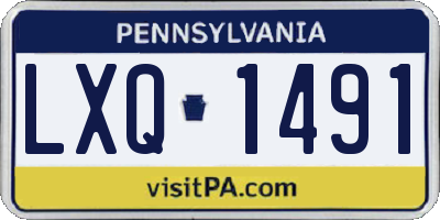 PA license plate LXQ1491