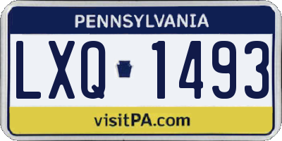 PA license plate LXQ1493