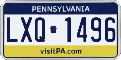 PA license plate LXQ1496