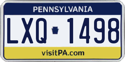 PA license plate LXQ1498