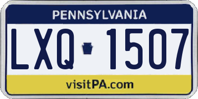 PA license plate LXQ1507