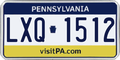 PA license plate LXQ1512