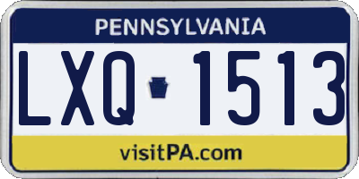 PA license plate LXQ1513