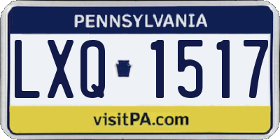 PA license plate LXQ1517