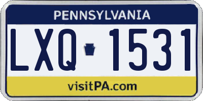 PA license plate LXQ1531