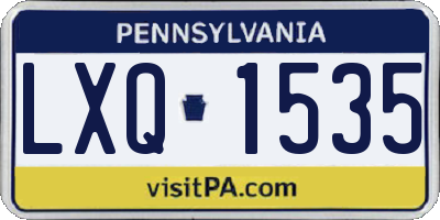 PA license plate LXQ1535
