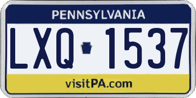 PA license plate LXQ1537