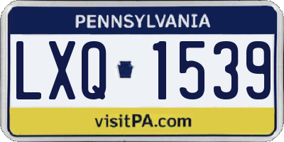 PA license plate LXQ1539
