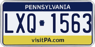 PA license plate LXQ1563