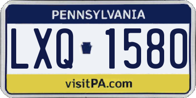PA license plate LXQ1580