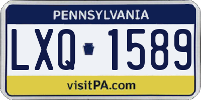 PA license plate LXQ1589