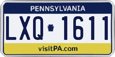 PA license plate LXQ1611