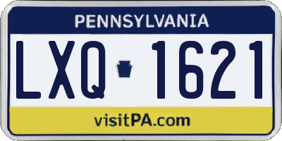 PA license plate LXQ1621