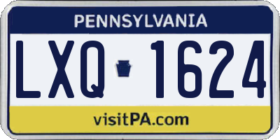 PA license plate LXQ1624