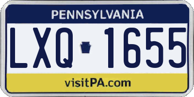 PA license plate LXQ1655