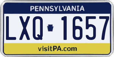 PA license plate LXQ1657