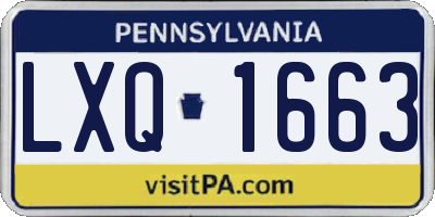 PA license plate LXQ1663