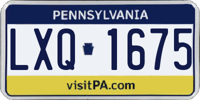 PA license plate LXQ1675