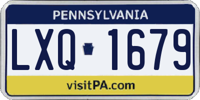 PA license plate LXQ1679