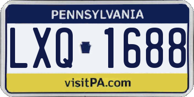 PA license plate LXQ1688