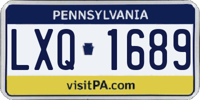 PA license plate LXQ1689