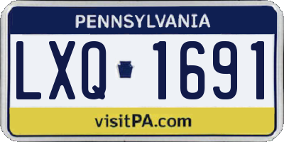 PA license plate LXQ1691
