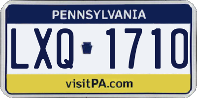 PA license plate LXQ1710