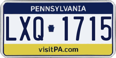 PA license plate LXQ1715