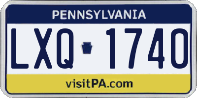 PA license plate LXQ1740