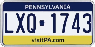 PA license plate LXQ1743