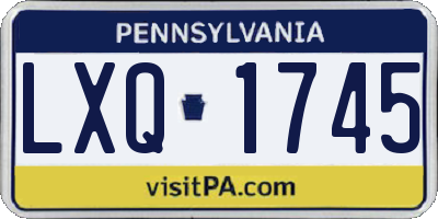 PA license plate LXQ1745