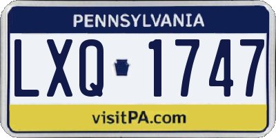 PA license plate LXQ1747