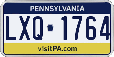 PA license plate LXQ1764