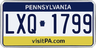 PA license plate LXQ1799