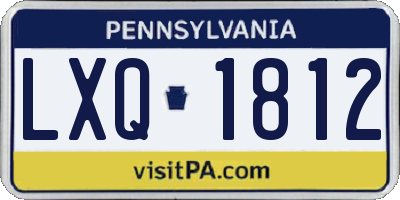 PA license plate LXQ1812